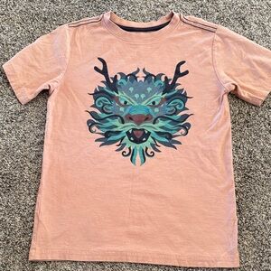 Tea Collection Peachy beige Tee with Green Graphic size 10
